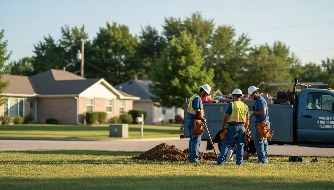Residential water line and bathroom plumbing service in Fritch, TX